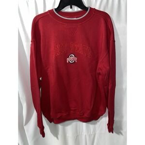 Vtg Ohio State Buckeyes Embroidered Sweatshirt Red Oak Size Large